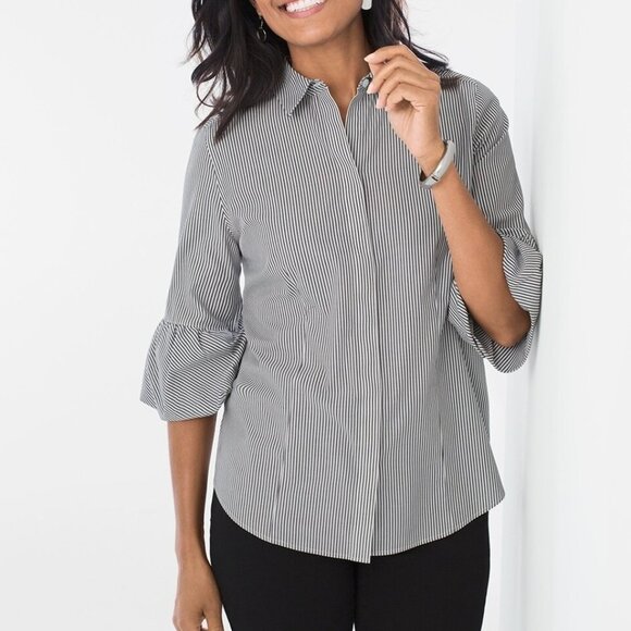 Marled Reunited Bell Sleeve Button Down Blouse - Picture 7 of 11